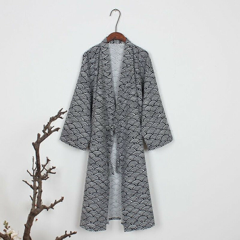 2020 Fashion Bathrobe Casual Cotton Home Kimono Long Sleepwear Lounge wear