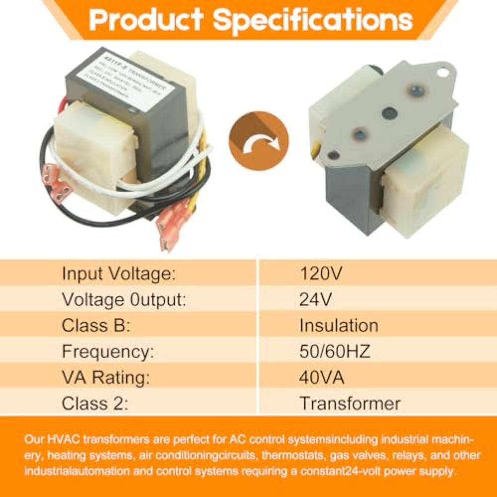 HVAC Transformer 120 To 24V Transformer Home Heating System Current Protection