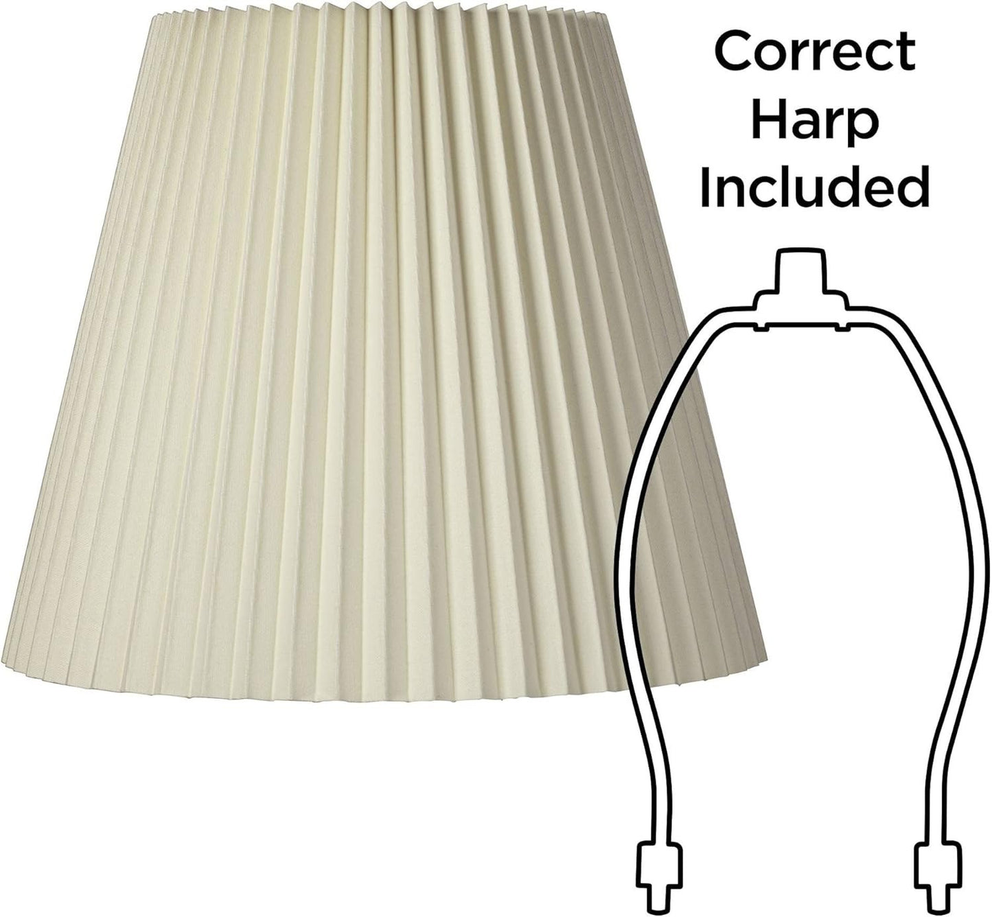 Set of 2 Pleated Empire Lamp Shades - Ivory, 10" Top x 17" Bottom