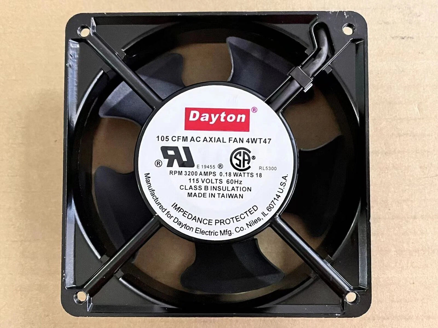 1x -Dayton 4WT47 115V 0.18A 12038 cabinet welding cooling fan