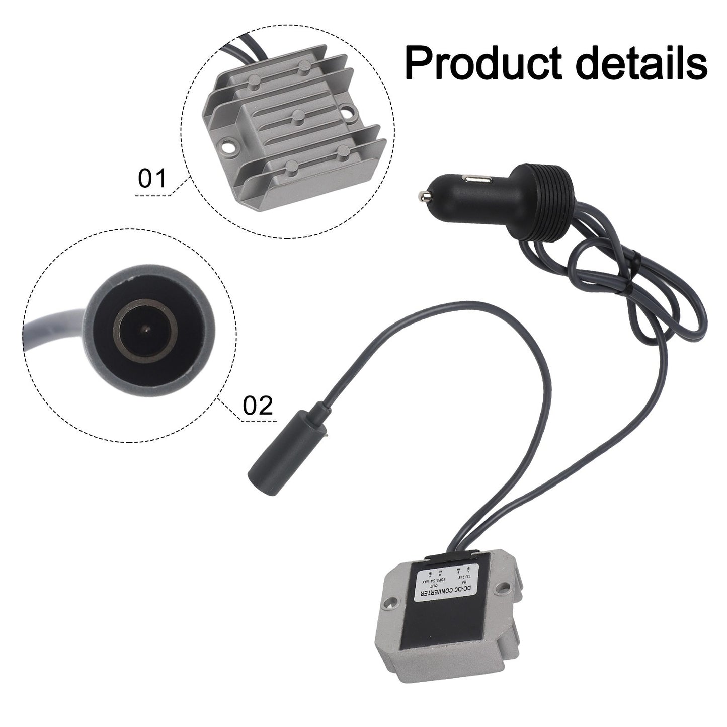 12V 24V to 30V 3 5A Step Up Converter Power Cord with Automotive Interface