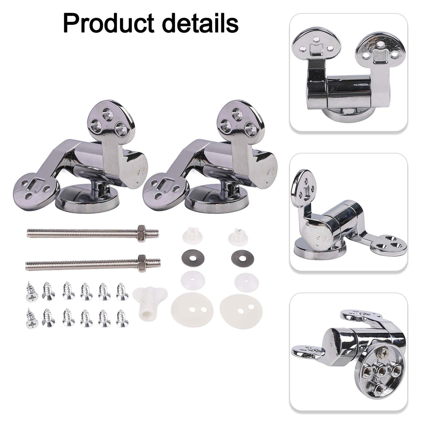 Toilet Seat Replacement Hinges Set Featuring Soft Close Mechanism For Quiet Use