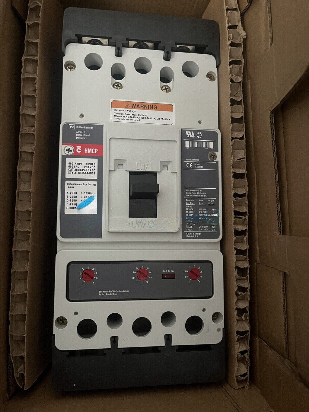 1PCS  Circuit Breaker HMCP400X5C 400A