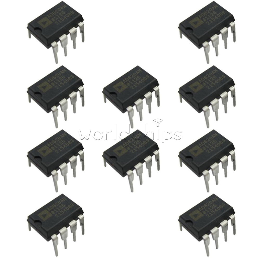 10PCS  AD620 AD620AN DIP-8  IC Instrumentation Amplifier