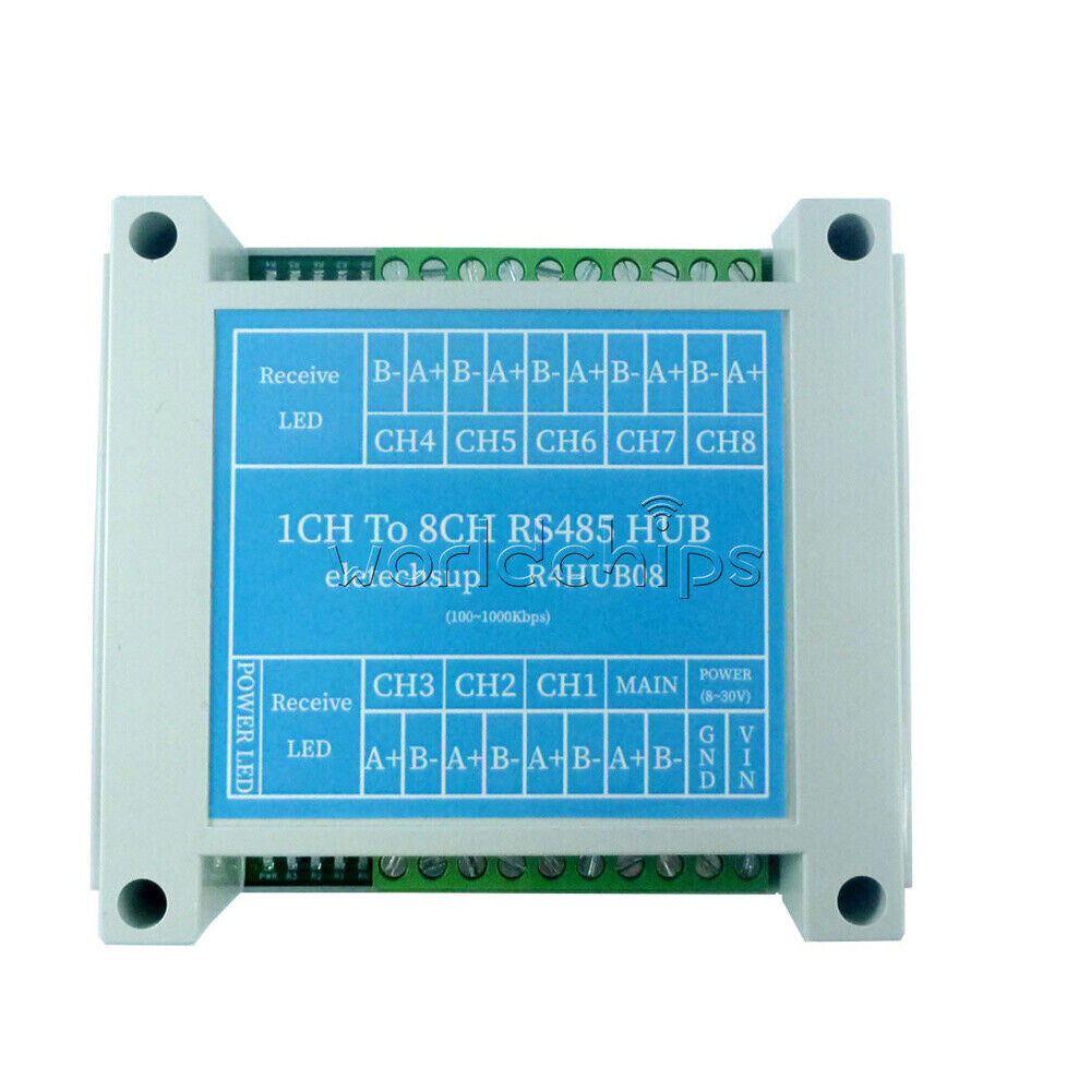 8 Port RS485 Hub Industrial Grade 485 Bus Repeater Serial Port Signal Amplifier