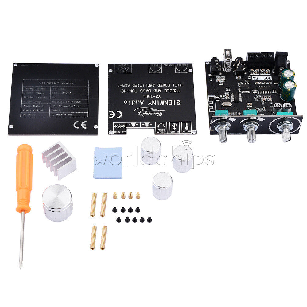 YS-T50L HiFi AUX Audio Bluetooth 5.1 Stereo Digital Power Amplifier Board Module