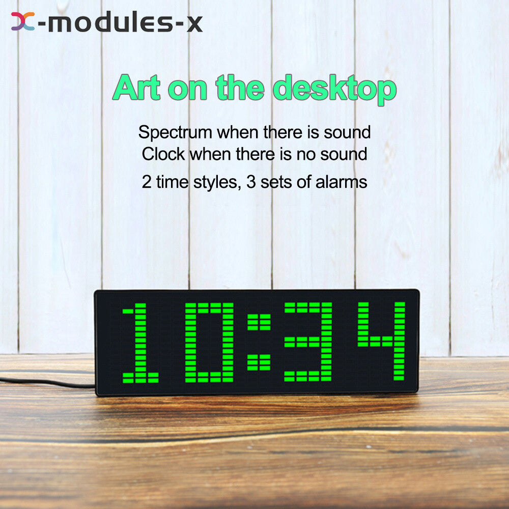 LED Light Music Spectrum Clock Voice Rhythm Car Audio Level Indicator VU Meter