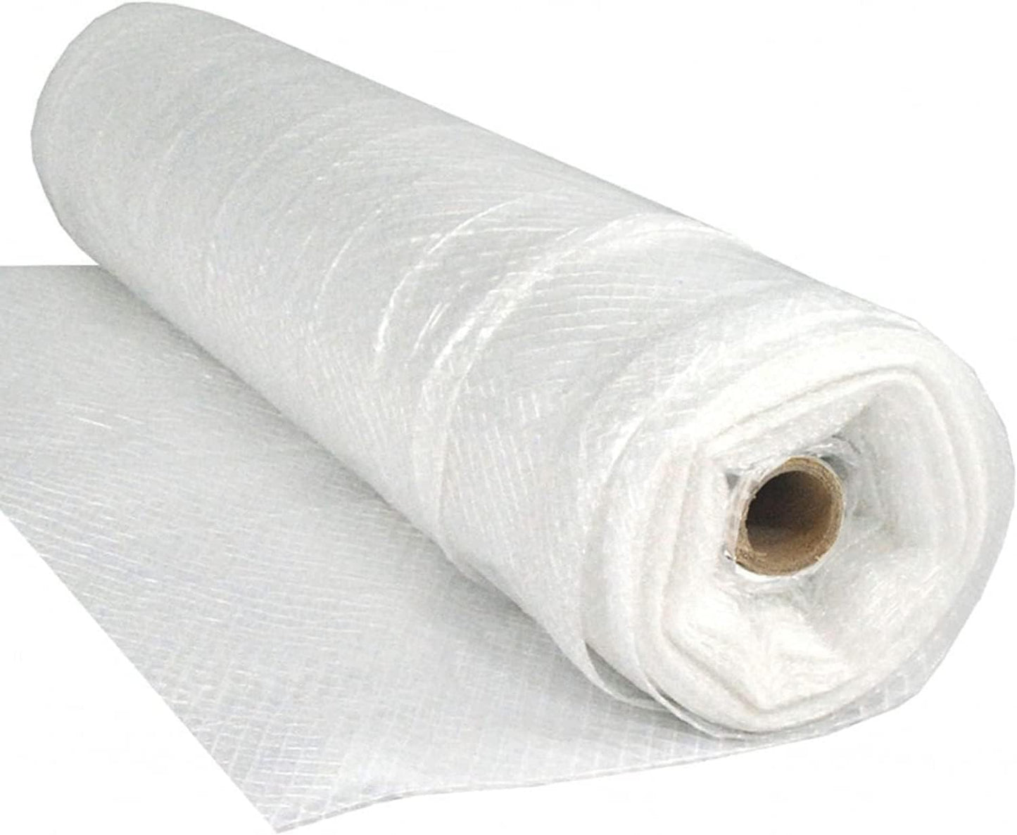 Reinforced Clear Plastic Sheeting, 6 Mil, 20' x 100', Tear Resistant