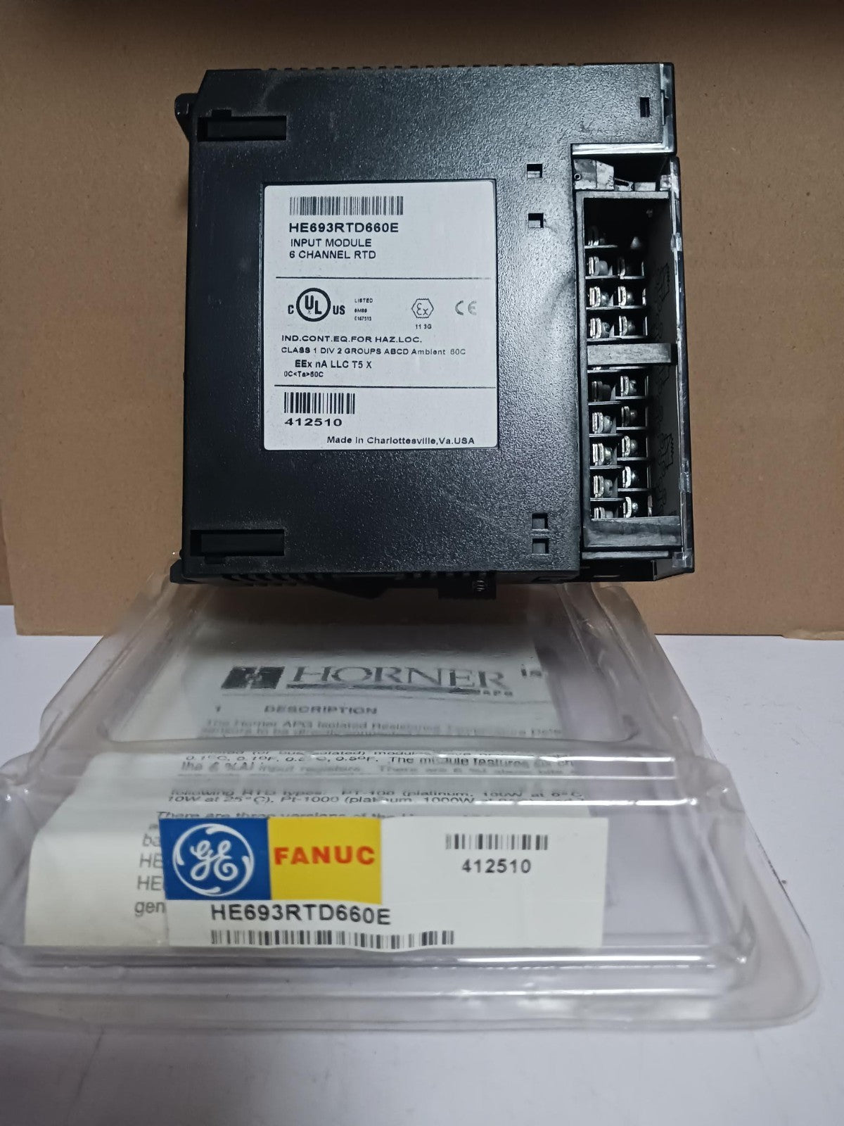 GE FANUC HE693RTD660E INPUT MODULE 6 channel RTD "Never , Mint" free ship