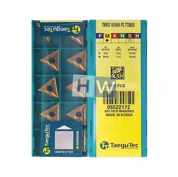 Box/10PCS Taegutec Triangular CNC Blade TNMG160404PC TT9080