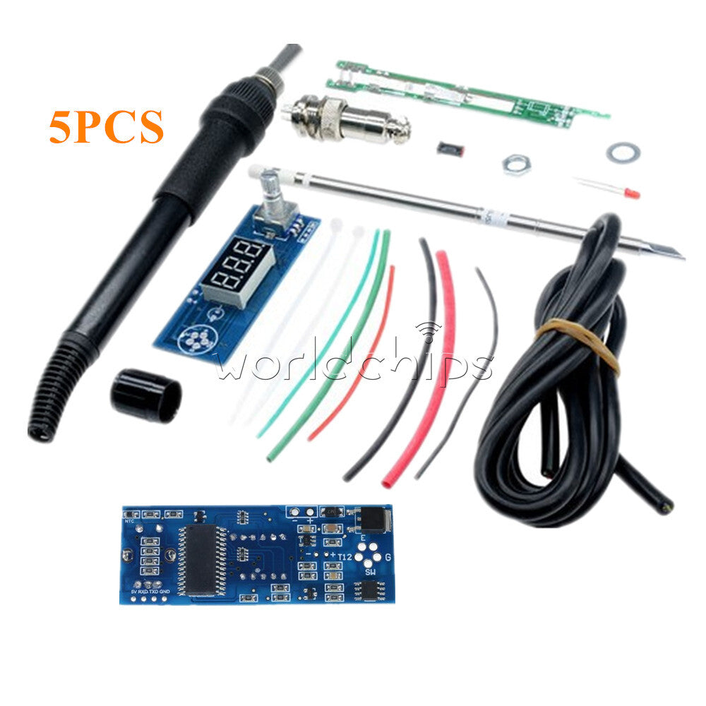 5PCS Digital Soldering Iron Station T12 TIP Temperature Controller Electric kits