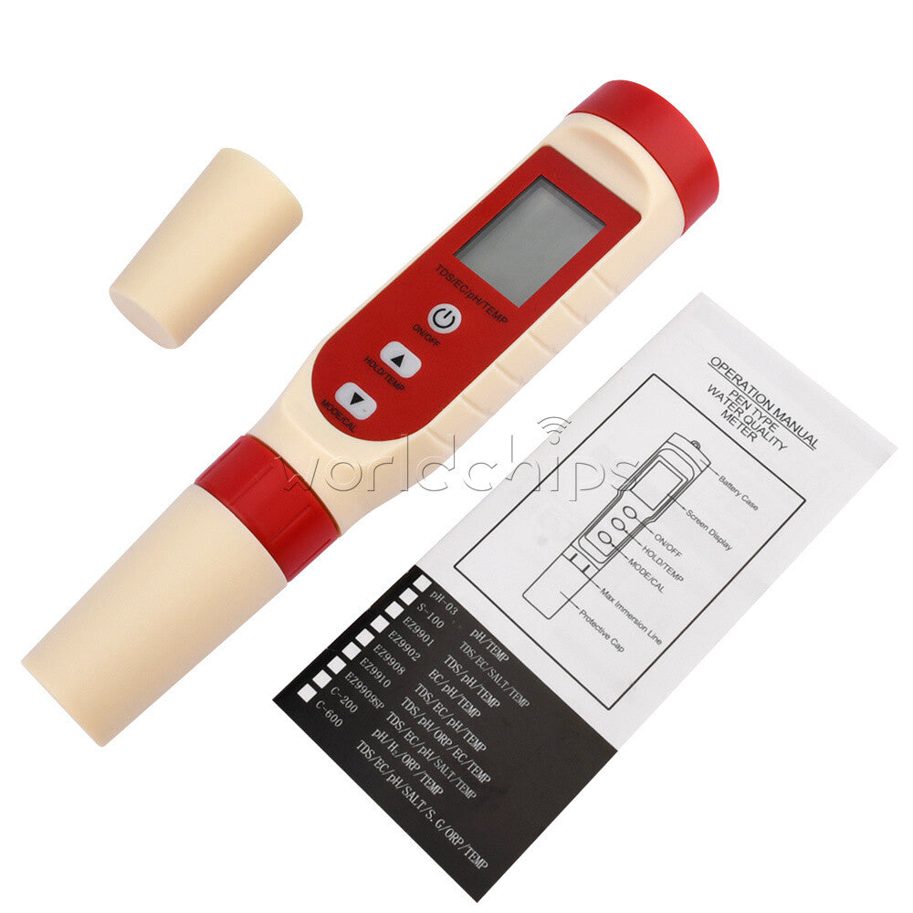 4-In-1 PH TDS EC Temperature Meter Tester Water Quality Test Pen for Hydroponic