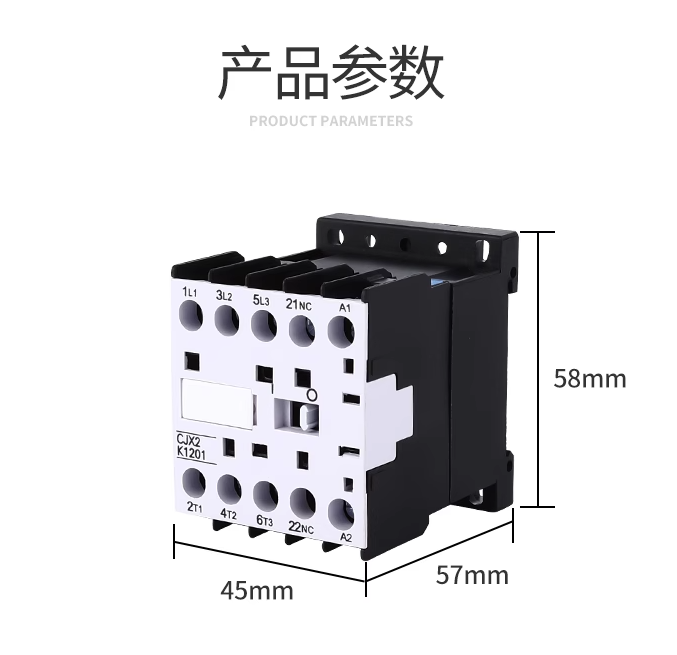 CJX2-K1210 AC Contactor 3 Pole Phase 3P +1NO Switch Ith 25A Ui 690V Coil 36V