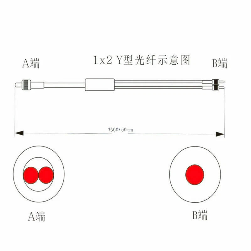 1PC SMA905 1x2 1x3 1x4 1x7 Y type 1M fiber bundle bifurcated fiber jumper 100um