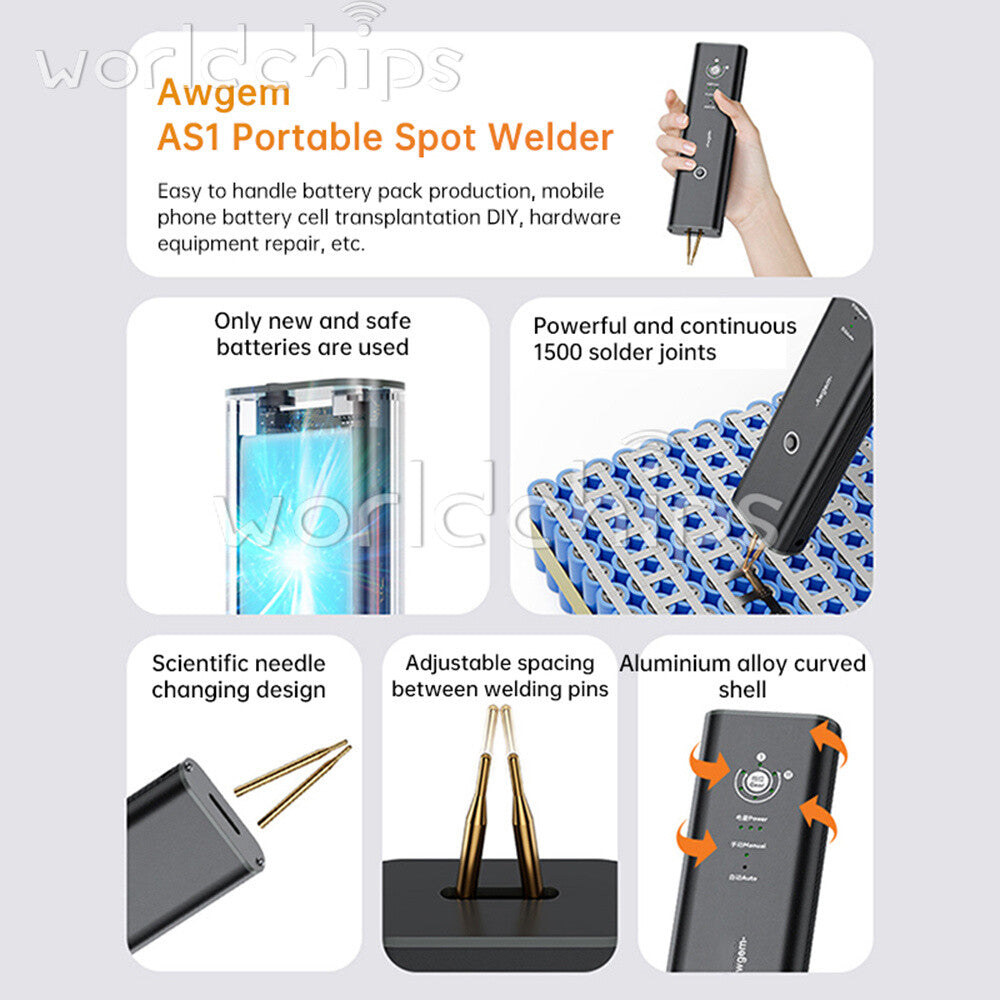 AS1 Battery Spot Welder 2200mah Portable 18650 Li Spot Welder DIY Nickel sheet