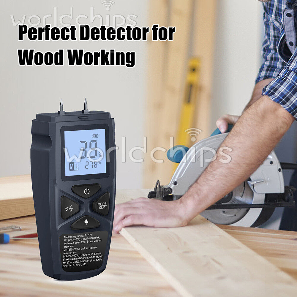 Digital Wood Moisture Meter Detector Tester Wood Firewood Paper Cardboard ℃/℉