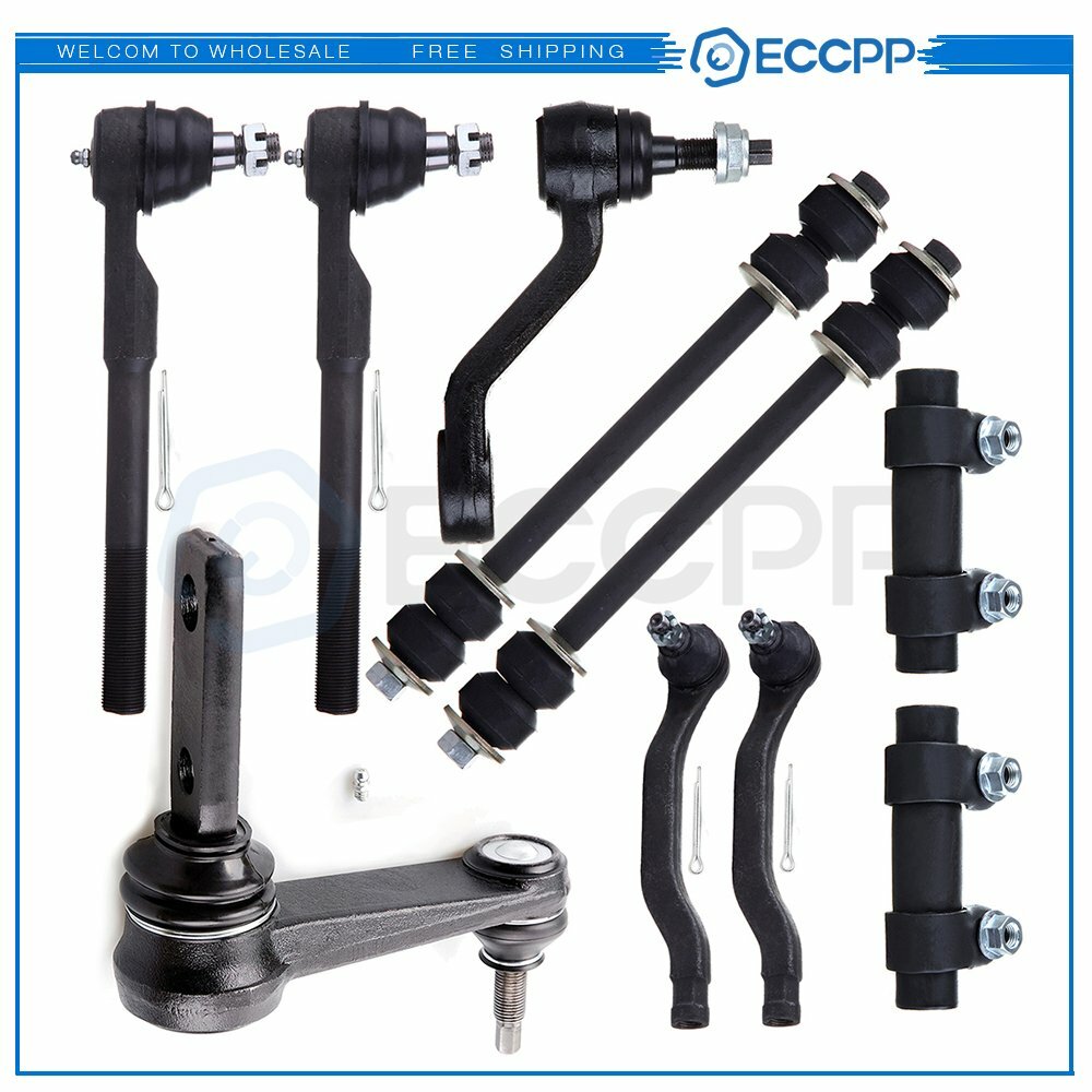 10pcs For 2000 2001 Dodge Ram 1500 2WD Tie Rod Ends Pitman Idler Arm Sway Bars