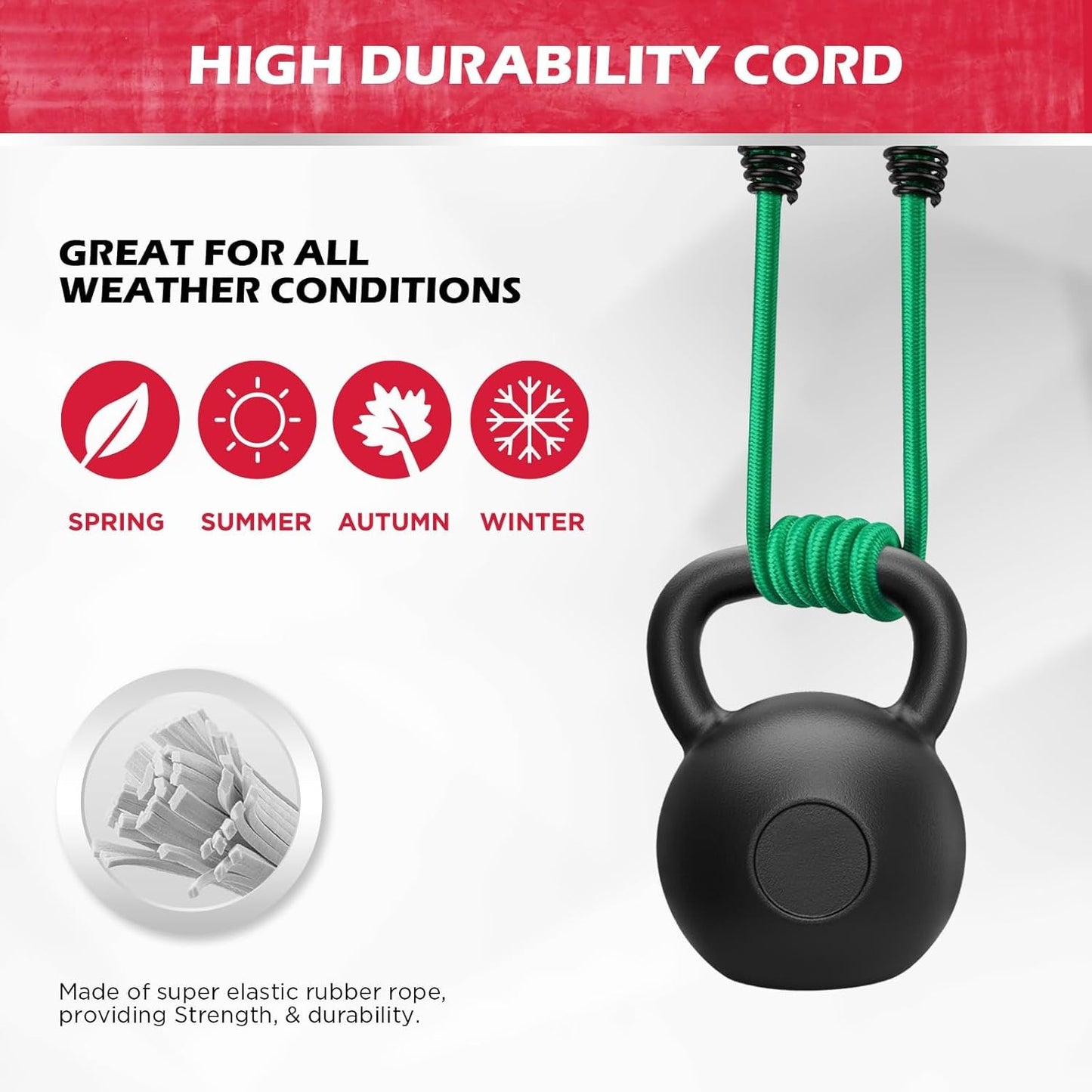 24-Piece Premium Bungee Cords Heavy Duty Outdoor, Bungee Cords with Hooks in a S