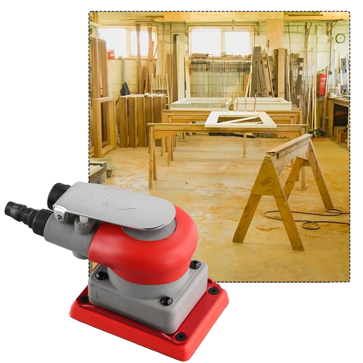 Square Air Sander with 0 6 0 8Mpa Working Air Pressure for Smooth