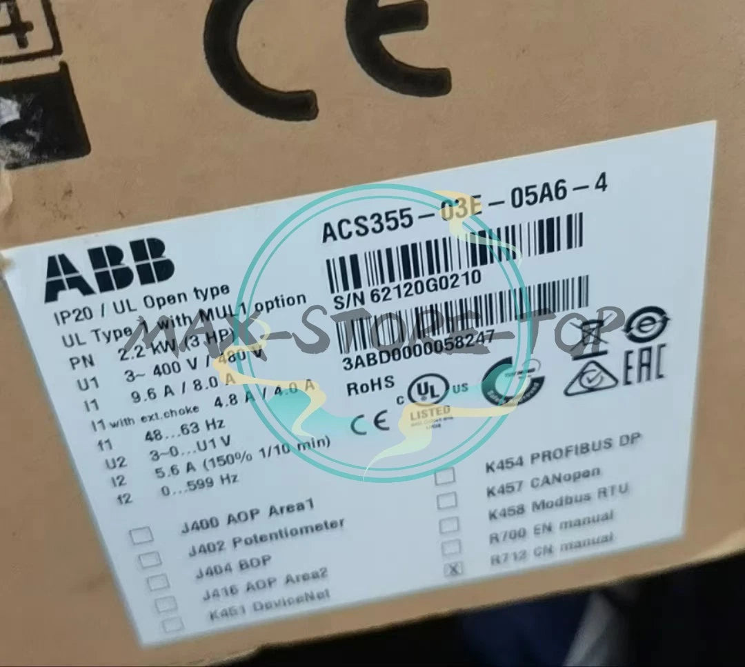 1 PC ACS355-03E-05A6-4 2.2KW  ABB Frequency Converter Fast delivery
