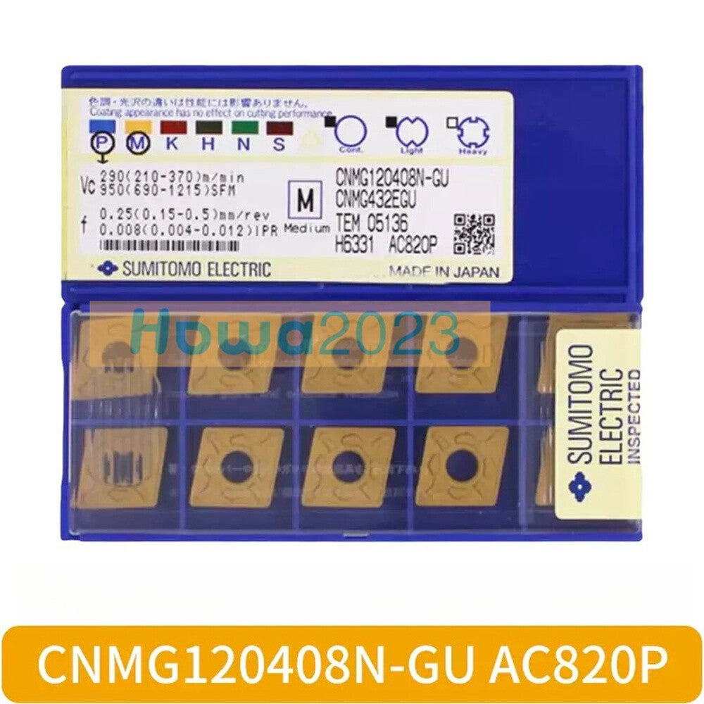 10pcs/Box SUMITOMO CNMG120408N-GU AC820P CNMG432EGU Carbide insert Turning blade