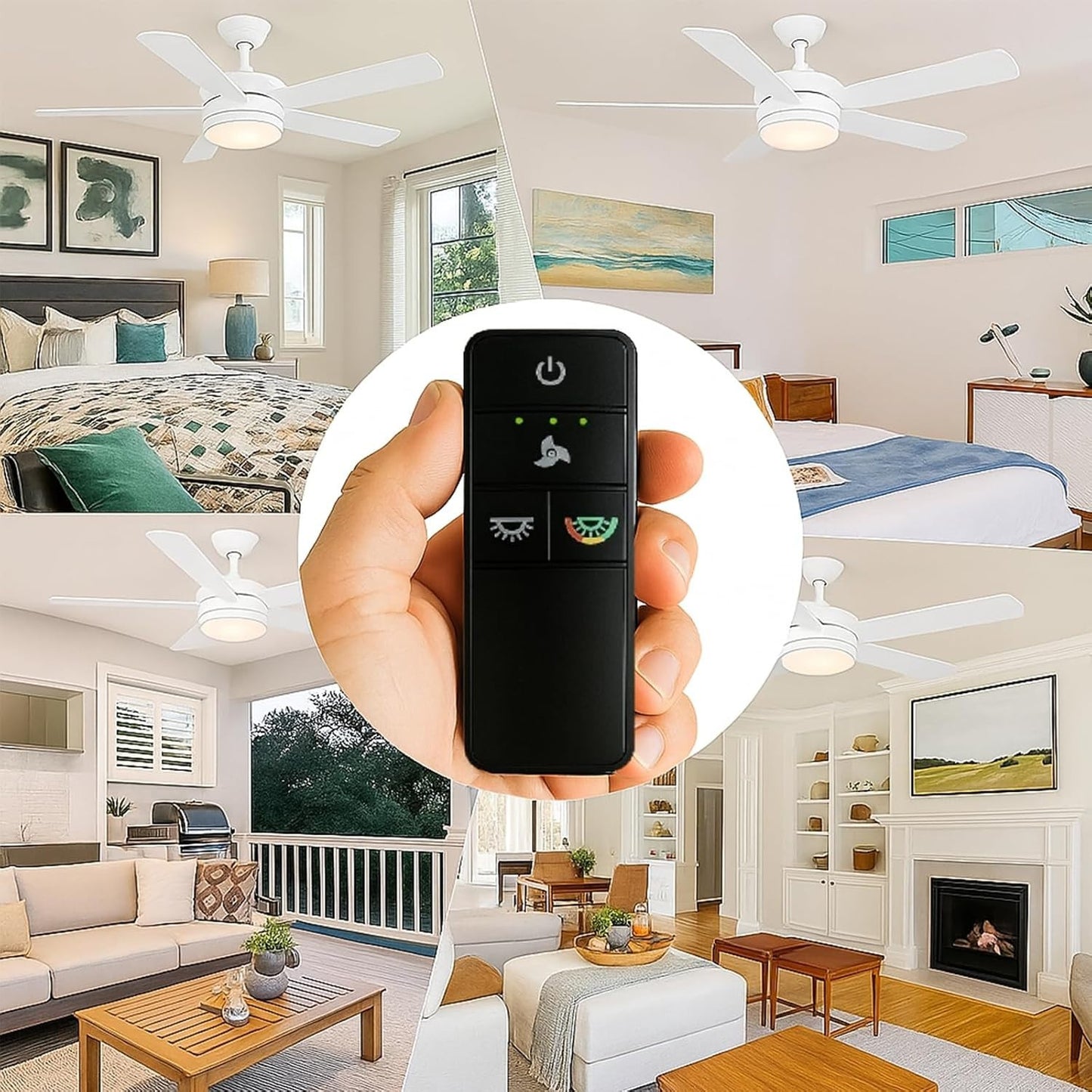 Ceiling Fan Remote Control Replacement, 3-Speed & Dimmer, 4 Dip Switches