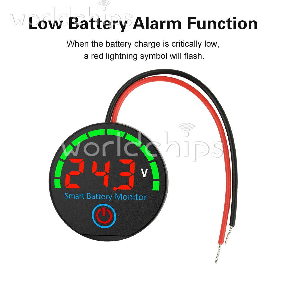 5* DC 7-55V Acid/Li-ion Battery Charge Monitor Battery Level Indicator Indicator