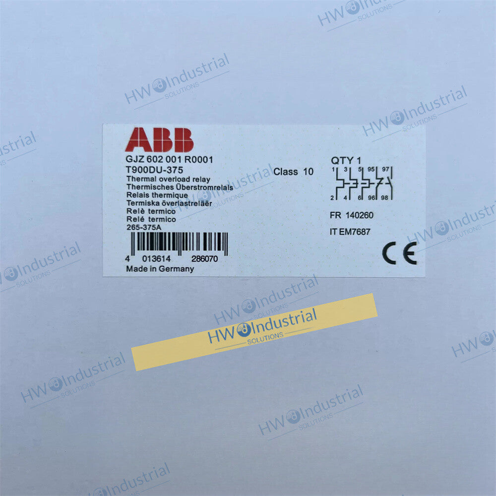 1/Piece ABB T900DU thermal Overload Relay Transformer T900DU-375 265-375A