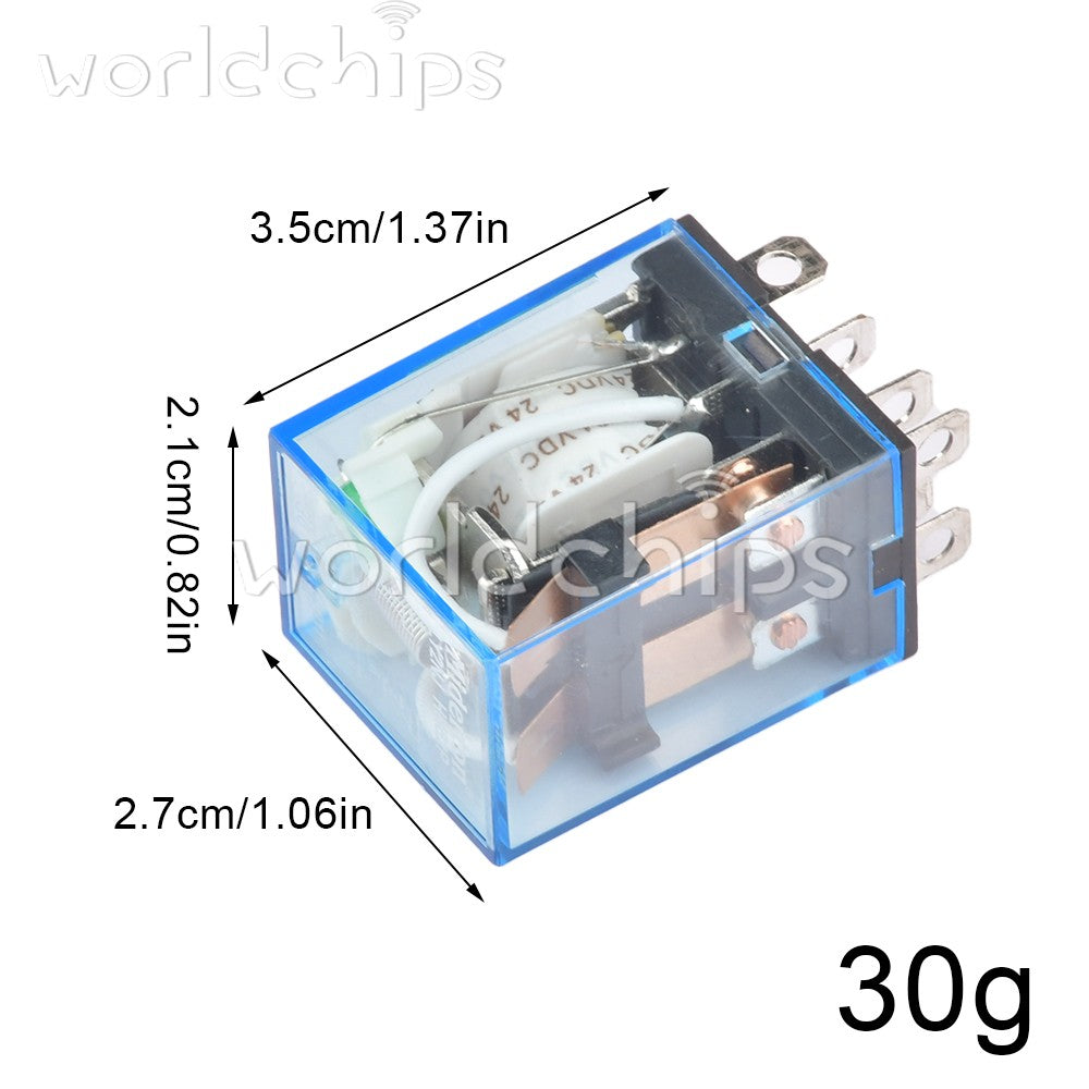 10 set DC 24V 10A Coil LY2NJ Small Relays Module 8PIN DPDT with Base