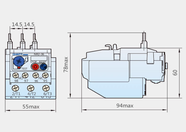 NR2-36 23~32A AC220V thermal protection relay thermal overload relay