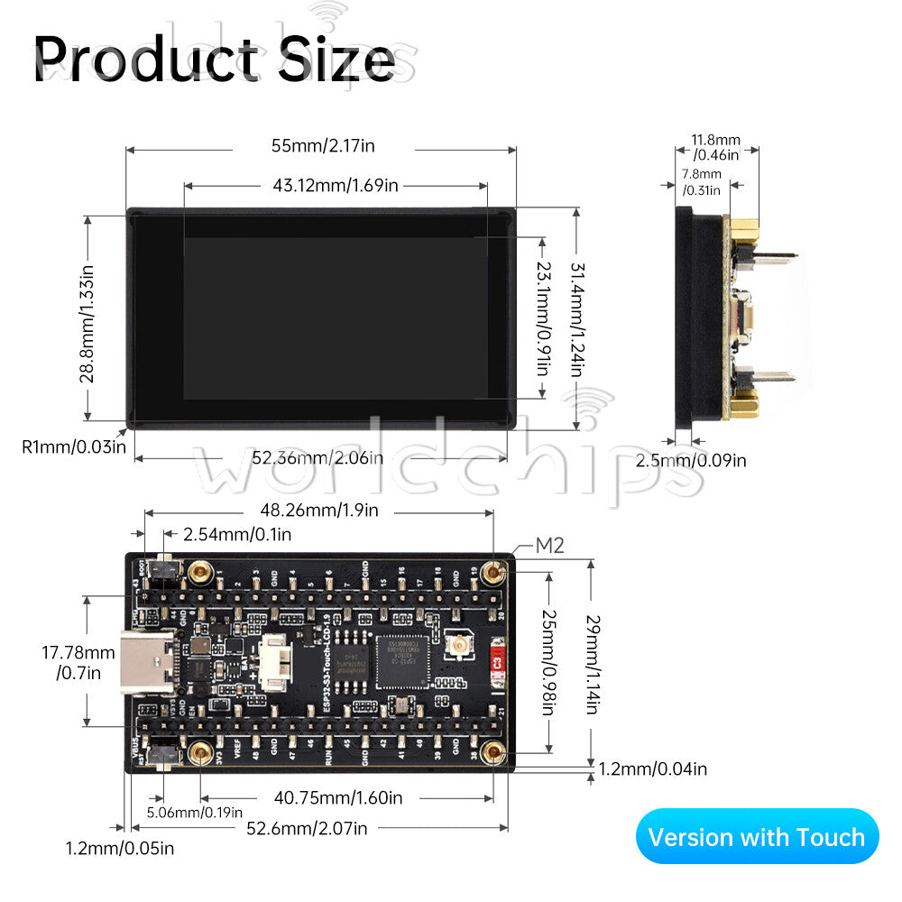 ESP32-C6 RISC-V WiFi Bluetooth Development Board 1.9inch Touch LCD SPI Module