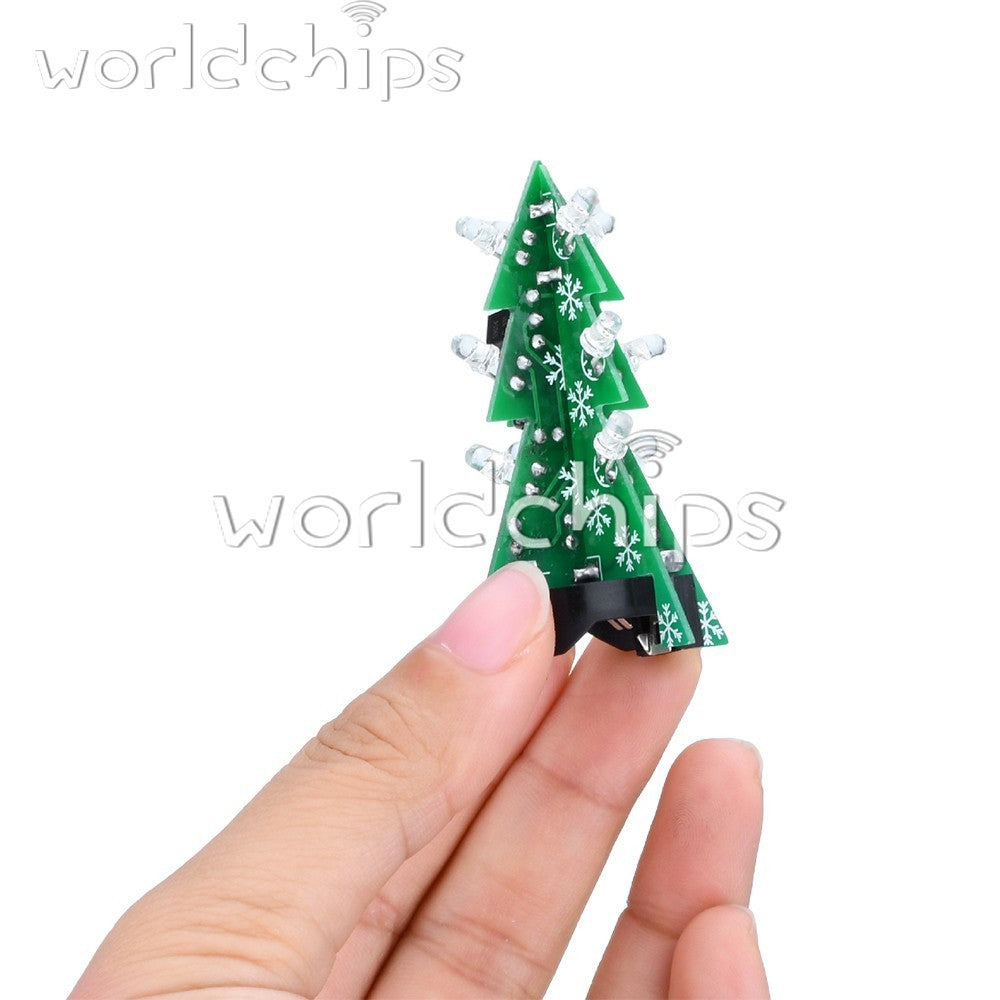 10set LED flash Christmas tree DIY kit Electronic Soldering Practice loose parts