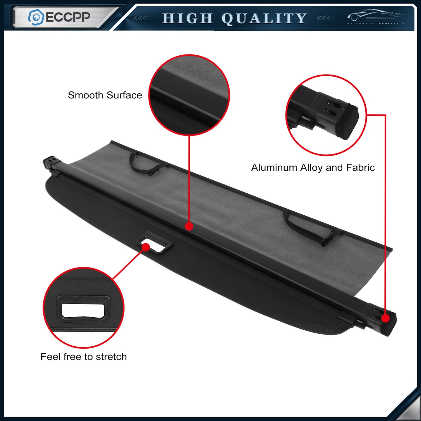 ECCPP Retractable Rear Cargo Cover Shield Shade For Toyota 4Runner 2003-2009