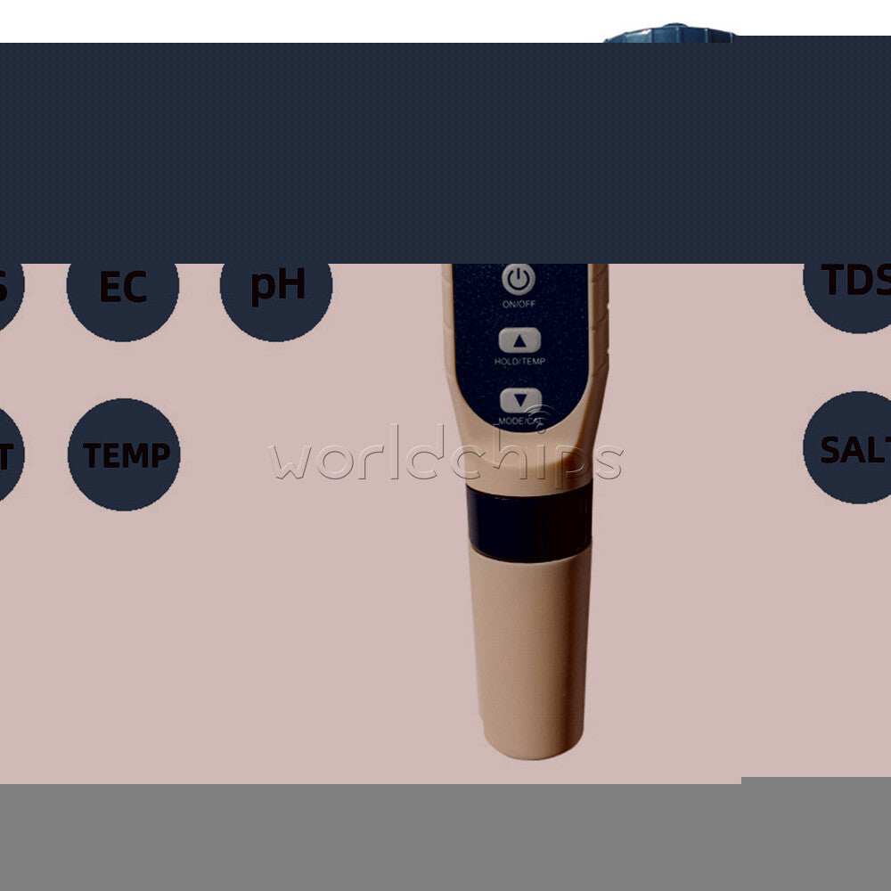 5 in 1 pH Tester Digital PH Tester Pen 0.01 High Accuracy IP65 Water Testing Kit