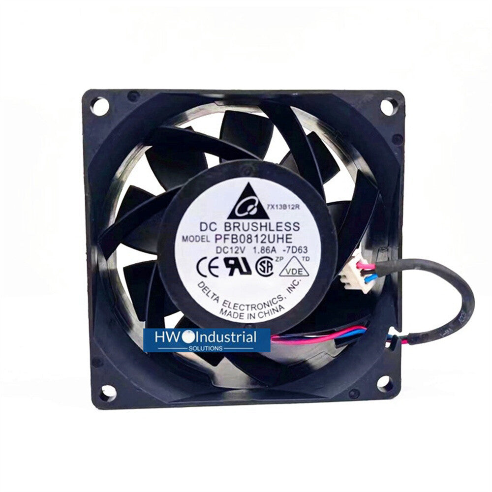 1/piece  PFB0812UHE 3-wire DELTA 8CM 8038 12V 1.86A Alarm Cooling Fan