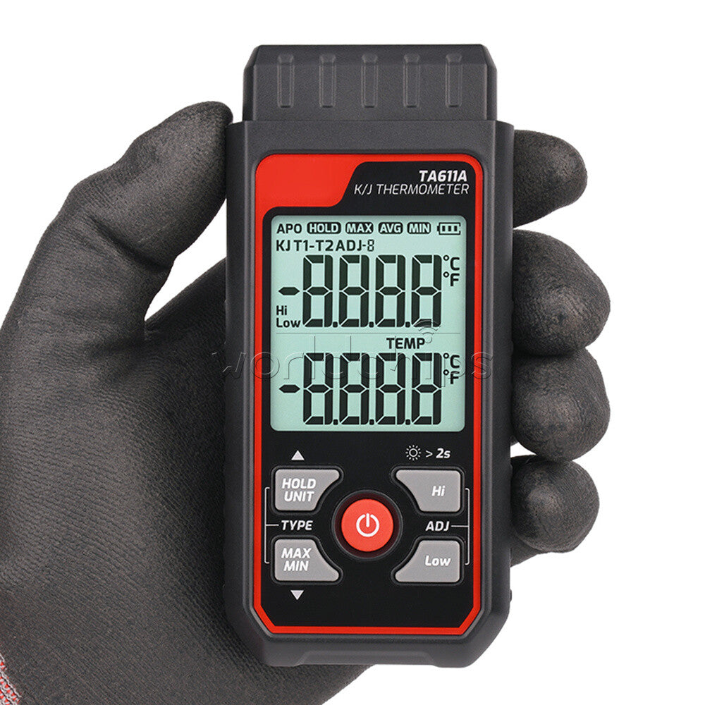 TASI TA611A/B Digital Thermocouple K/J Thermometer Contact Temperature Tester