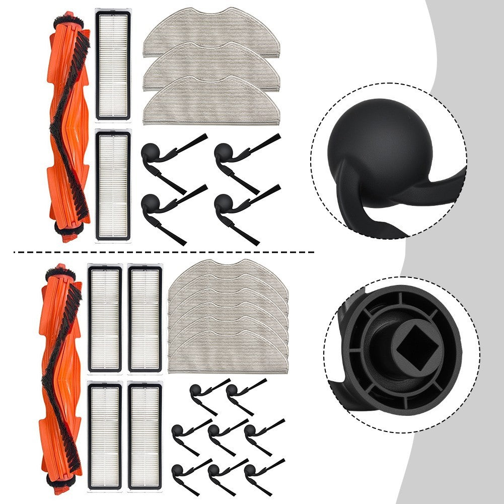 Robot Vacuum Accessories Set for Xiaomi S40 OV81 Main Brush Side Brushes