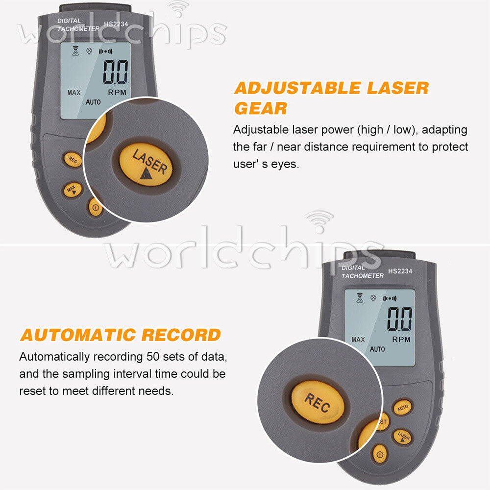 HS2234 Tachometer NonContact Digital Display Speedometer Digital Tachometers