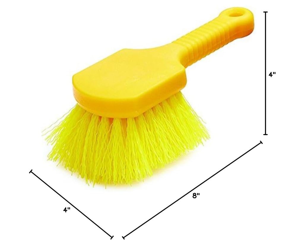 Commercial 8" Utility Scrub Brush Plastic Handle Synthetic Bristles Cleaning Mul