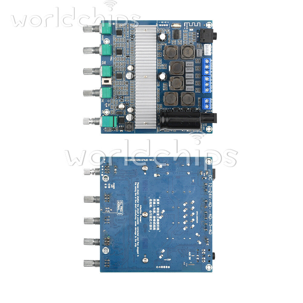 Bluetooth 5.0 DC 12-24V TPA3116D2 Digital 2.1 Audio Amplifier Board 100W+50W+50W