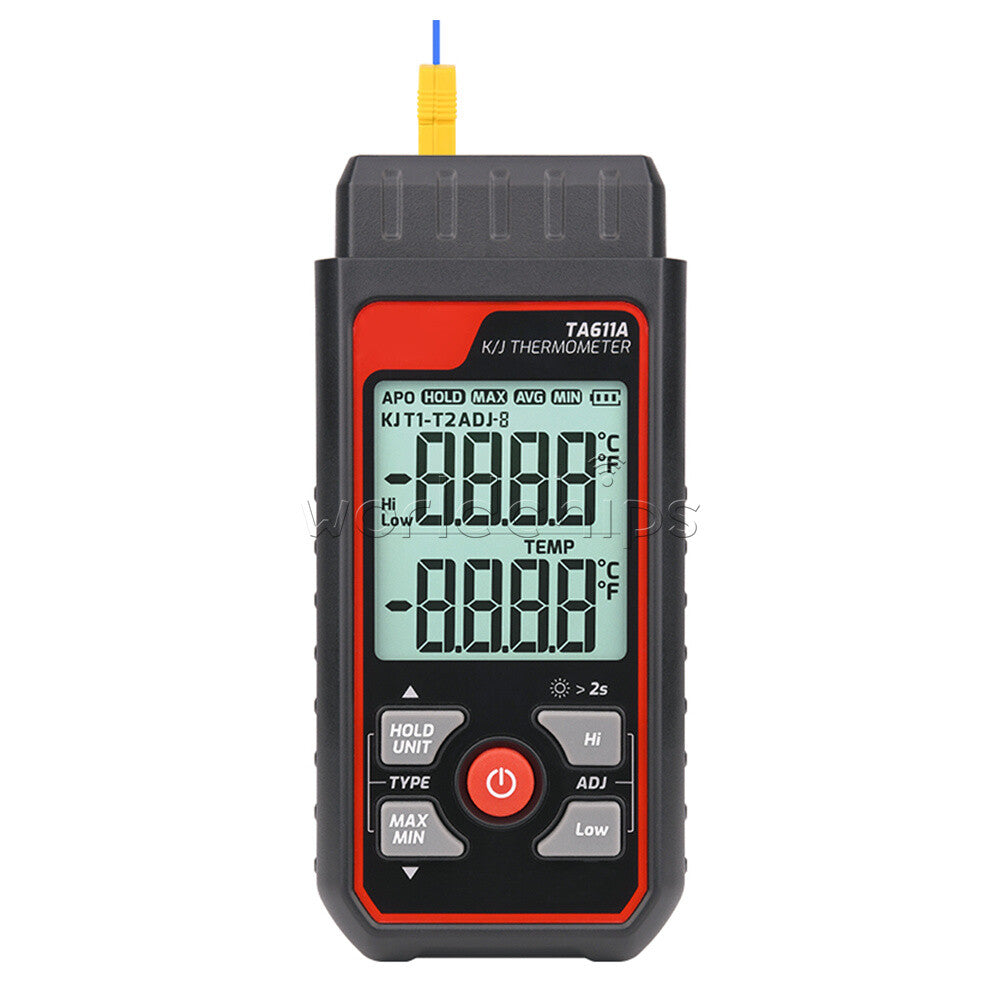TASI TA611A/B Digital Thermocouple K/J Thermometer Contact Temperature Tester
