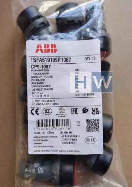 10Pcs/pack  ABB Special Symbol Flat Button CP9-1087 2NC Red STOP Self-locking