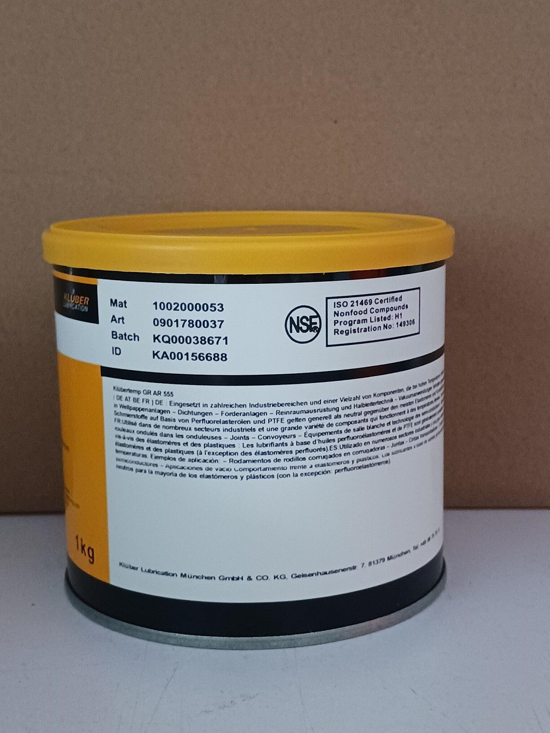 KLUBER Lubrication Klubertemp GR AR 555 Grease 1Kg (2.2 LB)  free ship
