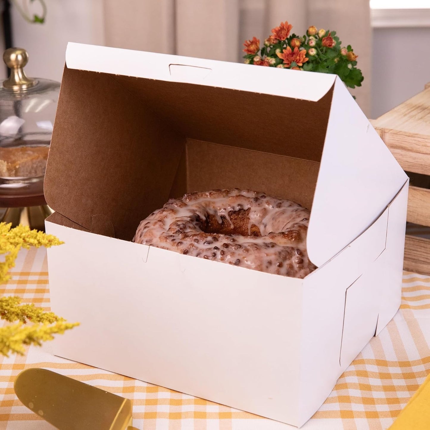 White Non-Window Bakery Box, 10x10x5.5 Inch, Case of 100 - Recyclable