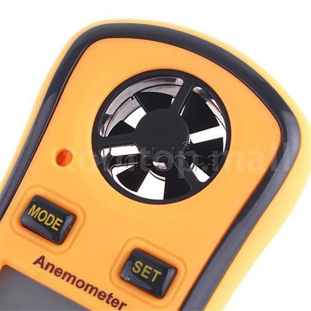Digital LCD Anemometer NTC Thermometer Air Speed Gauge Wind Temprature Meter
