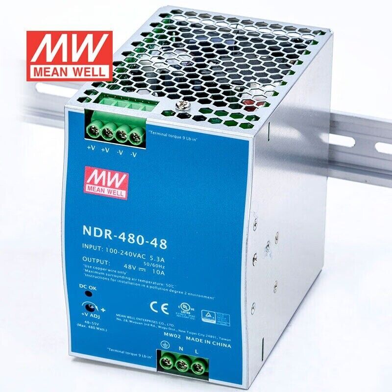 Mean Well NDR-480-48 Industrial DIN rail power supply ping