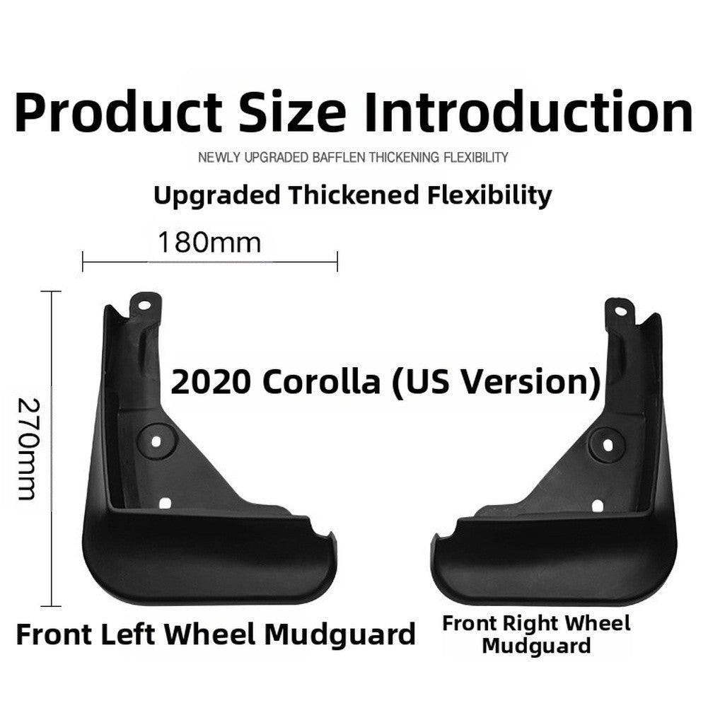Automotive Mud Flaps Fender Set for For TOYOTA Corolla 2020 to 2025 4 Pieces