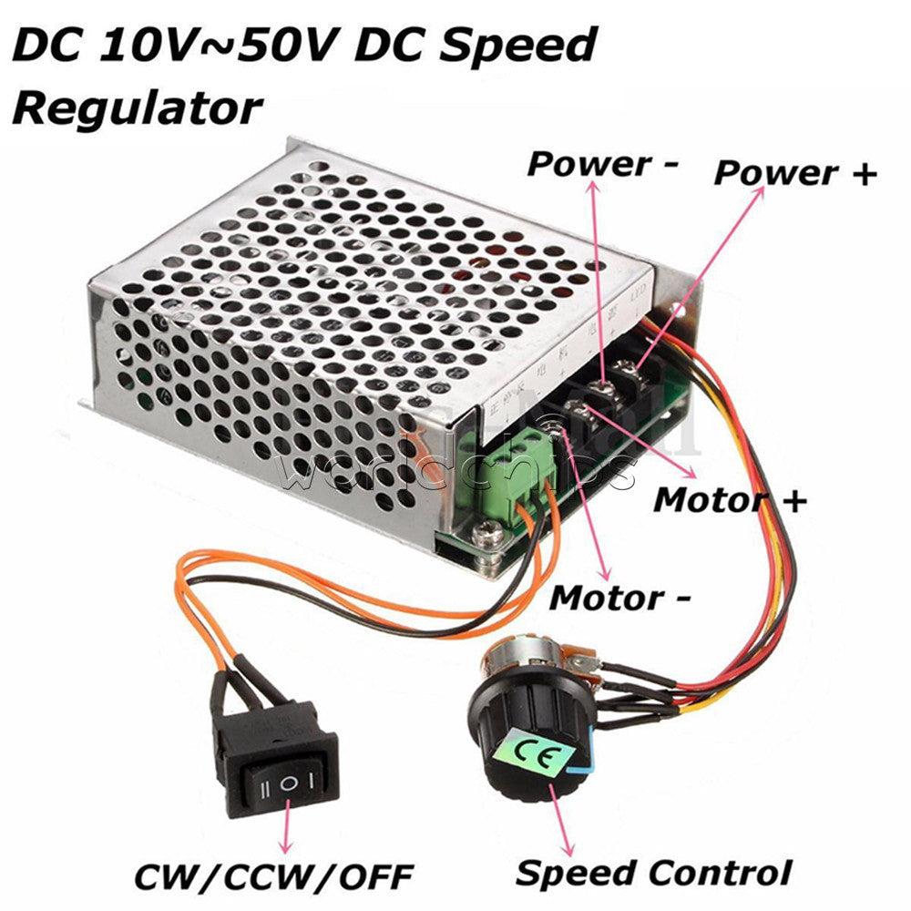 40A 10-50V PWM DC Motor Speed Control Controller CW CCW Reversible Pulse Driver