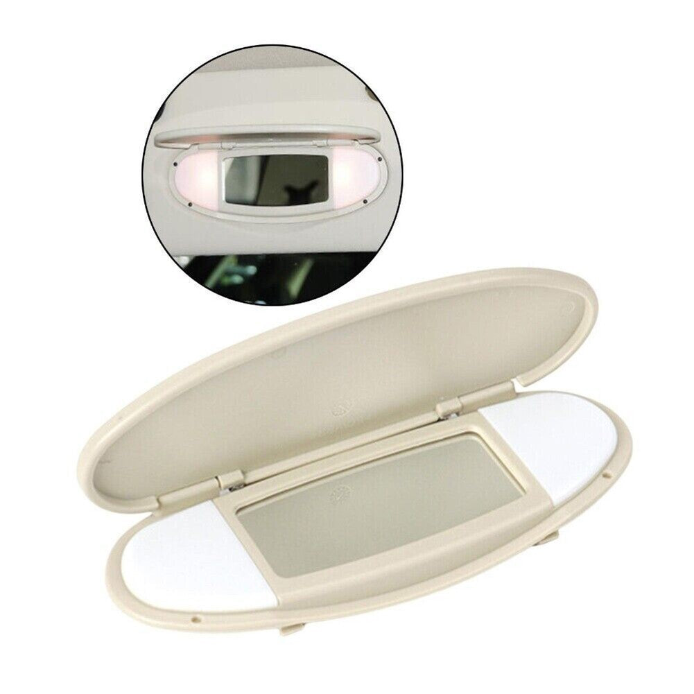 Beige Sun Visor Vanity Mirror Cover for R55 R56 R60 2007 2008 2009-2014