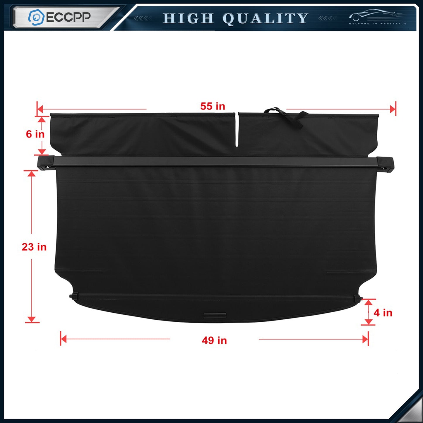 Cargo Cover Black Tonneau Retractable Security For Toyota RAV4 2006-2012 3.5L